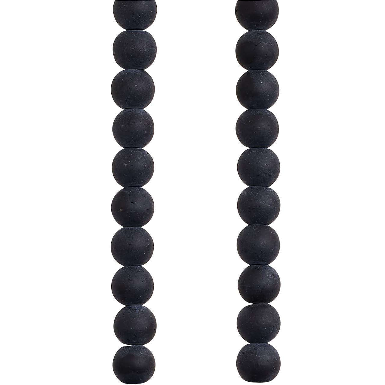 Perles rondes en verre noir de jais de 6 mm de Bead Landing
